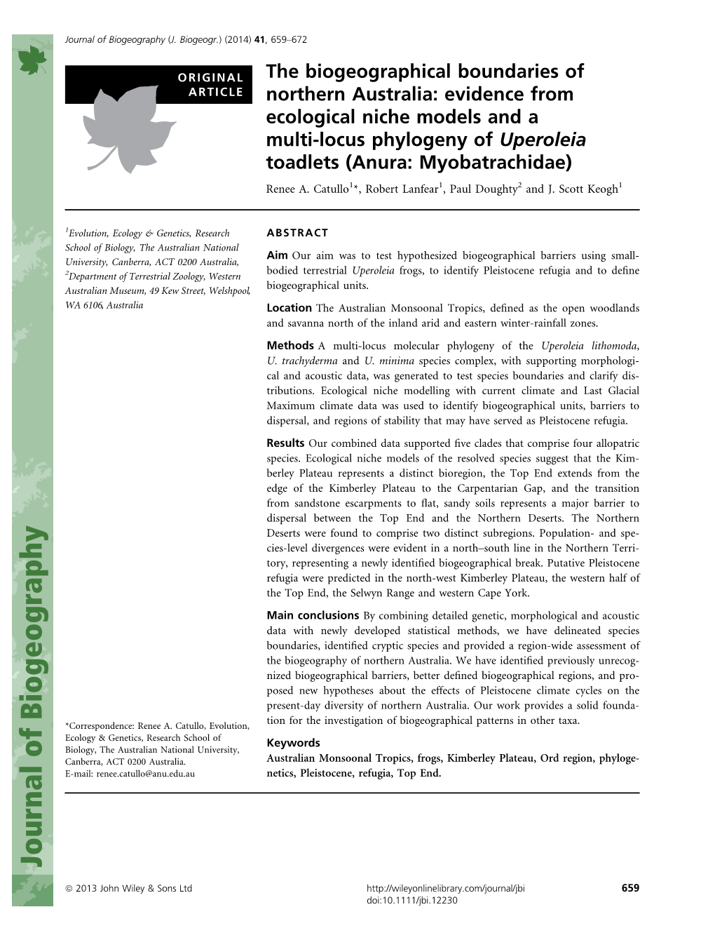 The Biogeographical Boundaries of Northern