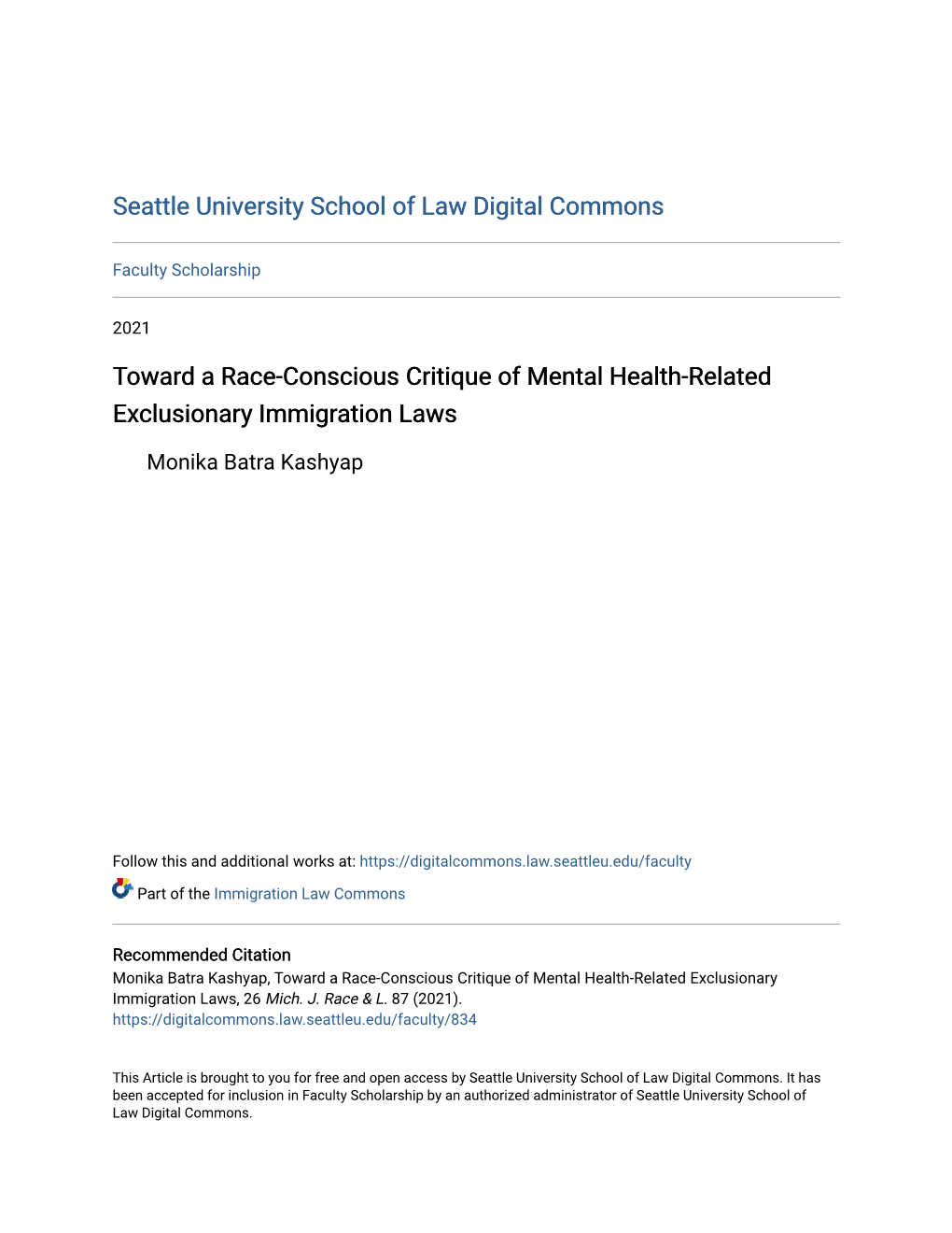 Toward a Race-Conscious Critique of Mental Health-Related Exclusionary Immigration Laws