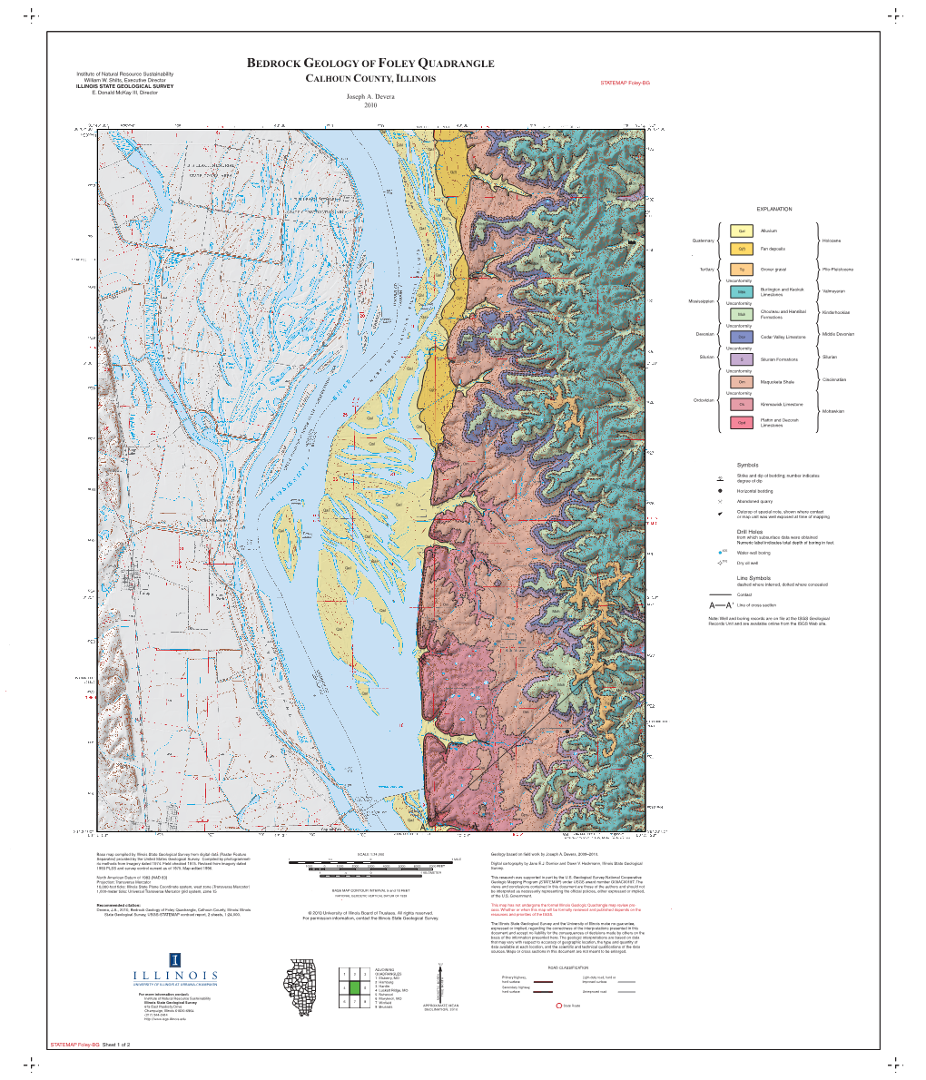 BEDROCK GEOLOGY of FOLEY QUADRANGLE Institute of Natural Resource Sustainability William W