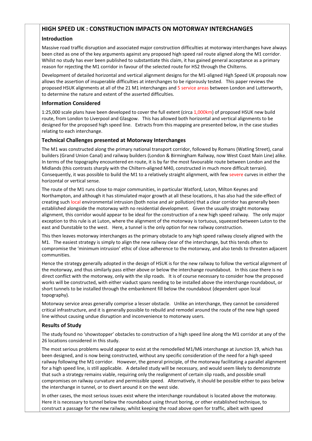 Construction Impacts on Motorway Interchanges