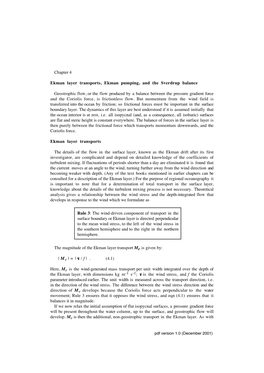 Chapter 4 Ekman Layer Transports, Ekman Pumping, and the Sverdrup