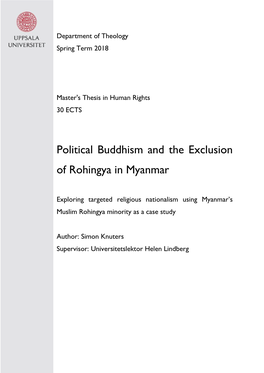 Political Buddhism and the Exclusion of Rohingya in Myanmar