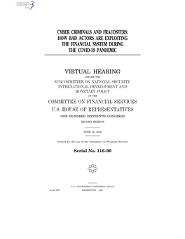 Cyber Criminals and Fraudsters: How Bad Actors Are Exploiting the Financial System During the Covid-19 Pandemic