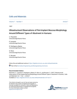 Ultrastructural Observations of Peri-Implant Mucosa Morphology Around Different Types of Abutment in Humans