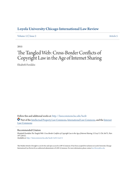 Cross-Border Conflicts of Copyright Law in the Age of Internet Sharing Elisabeth Fiordalisi