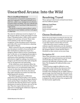 Unearthed Arcana: Into the Wild