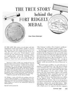 The True Story Behind the Fort Ridgely Medal / Dian Olson Belanger