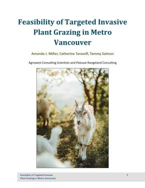 Feasibility of Targeted Invasive Plant Grazing in Metro Vancouver