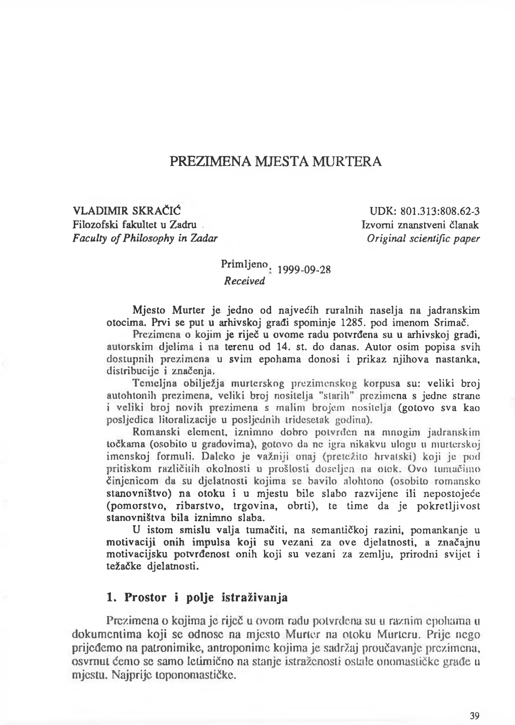 Prezimena Mjesta Murtera