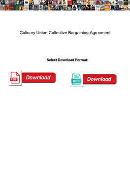 Culinary Union Collective Bargaining Agreement