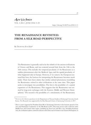 The Renaissance Revisited: from a Silk Road Perspective