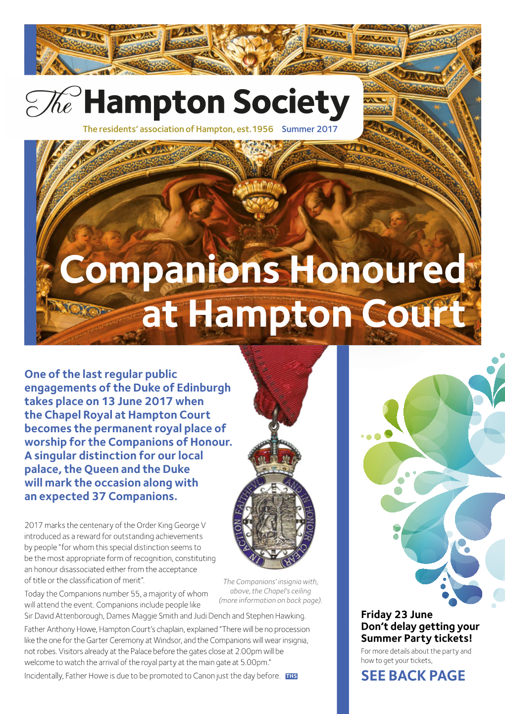 Companions Honoured at Hampton Court