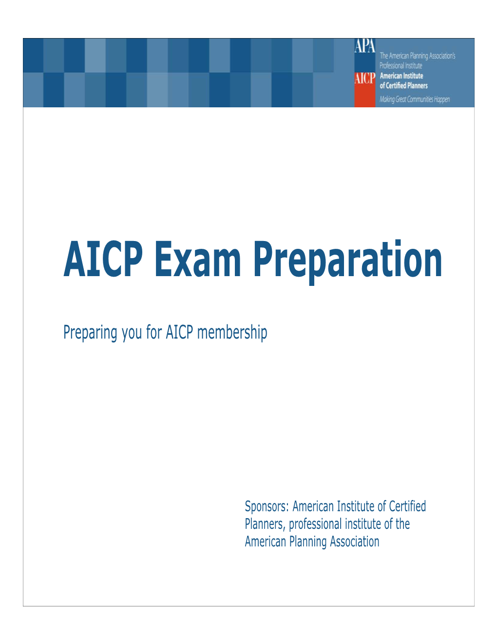 AICP Exam Preparation