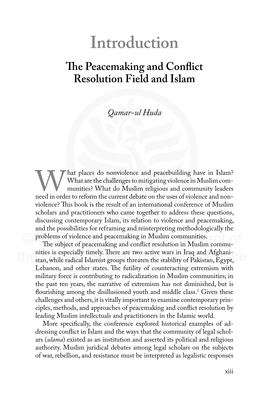 Introduction the Peacemaking and Conflict Resolution Field and Islam