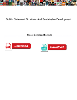 Dublin Statement on Water and Sustainable Development