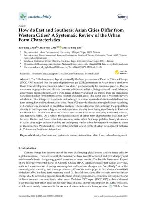 How Do East and Southeast Asian Cities Differ from Western Cities? a Systematic Review of the Urban Form Characteristics