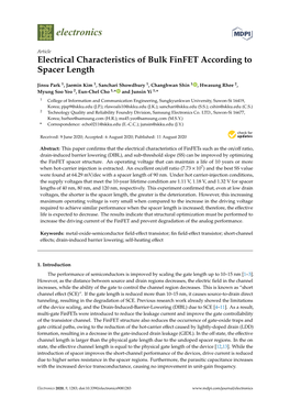 Electrical Characteristics of Bulk Finfet According to Spacer Length