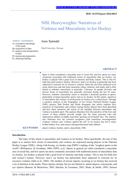 Narratives of Violence and Masculinity in Ice Hockey
