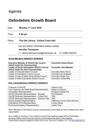 (Public Pack)Agenda Document for Oxfordshire Growth Board, 11/06/2018 14:00