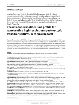 Recommended Isolated-Line Profile for Representing High-Resolution Spectroscopic Transitions (IUPAC Technical Report)