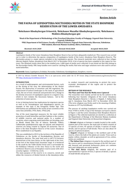 The Fauna of Lepidoptera Noctuoidea Moths in the State Biosphere Reservation of the Lower Amudarya