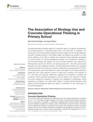 The Association of Strategy Use and Concrete-Operational Thinking in Primary School