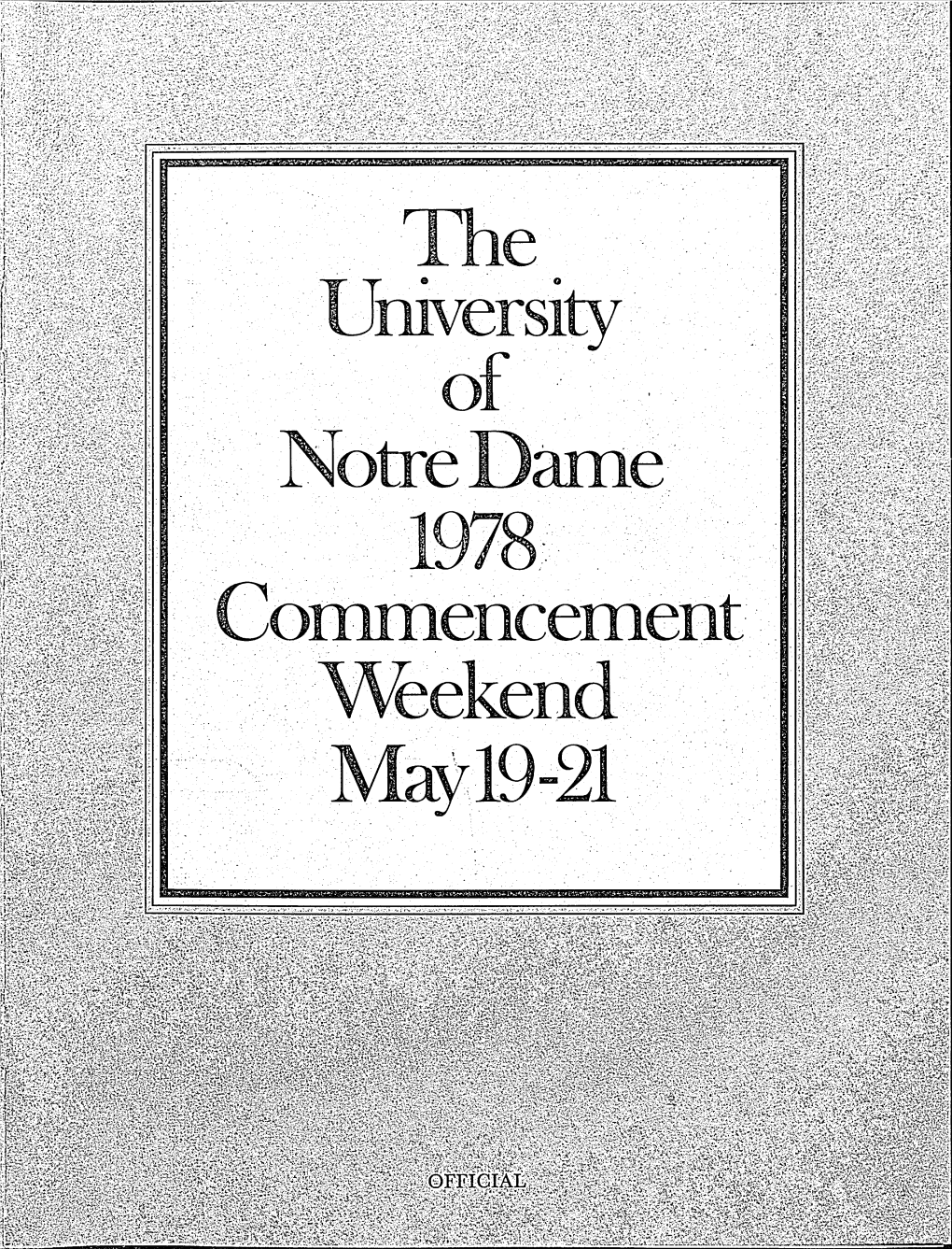 1978-05-21 University of Notre Dame Commencement Program