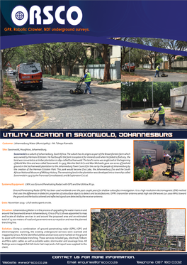 Utility Location in Saxonwold, Johannesburg