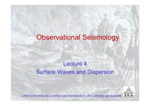 Lecture 4 Surface Waves and Dispersion