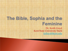 The Bible, Sophia and the Feminine