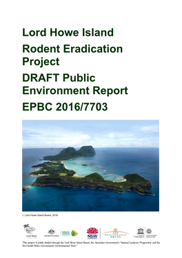 Lord Howe Island Rodent Eradication Project DRAFT Public Environment Report EPBC 2016/7703