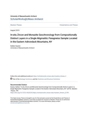 In-Situ Zircon and Monazite Geochronology From