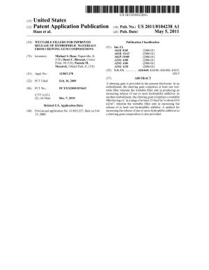 (12) Patent Application Publication (10) Pub. No.: US 2011/0104238A1 Haas Et Al