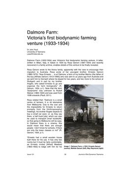 Victoria's First Biodynamic Farming Venture (1933-1934)