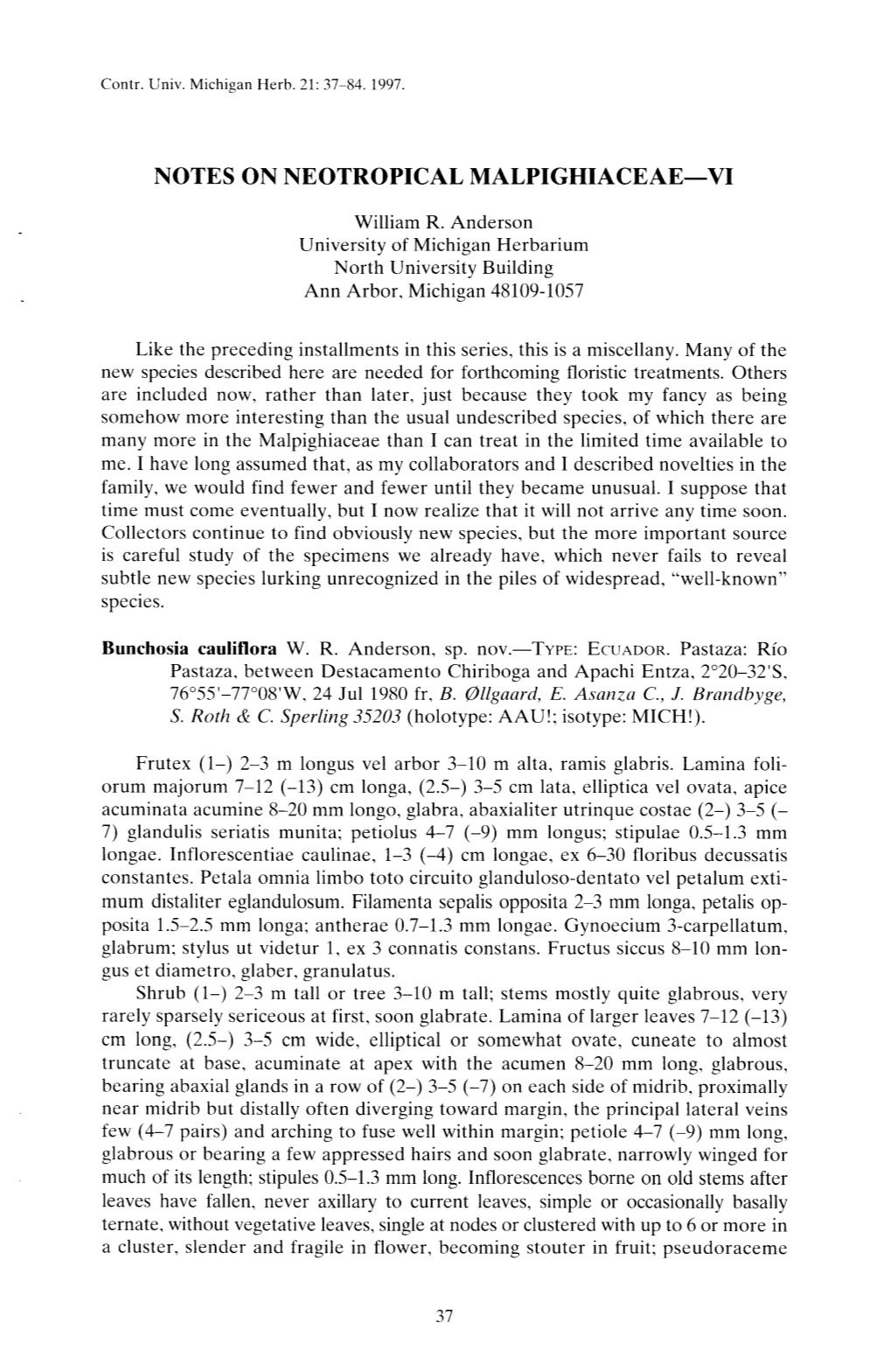 Notes on Neotropical Malpighiaceae-Vi