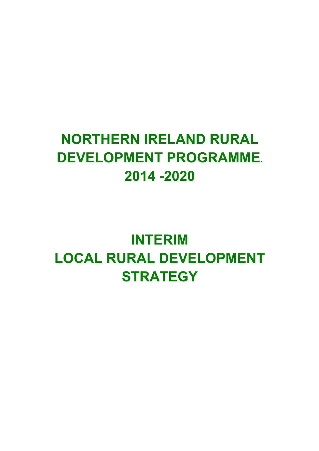 2020 Interim Local Rural Development Strategy