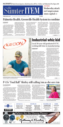 Industrial Whiz Kid Local 20-Year-Old Graduated CCTC, Working Full-Time in Manufacturing