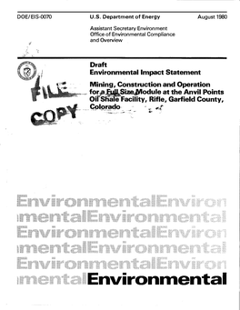 Environmental Compliance and Overview