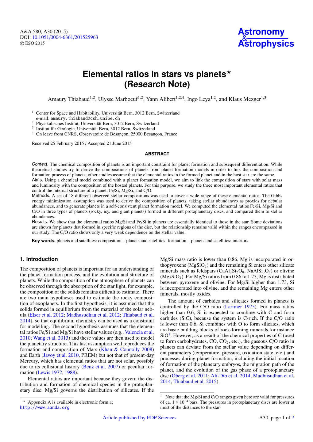 Elemental Ratios in Stars Vs Planets⋆