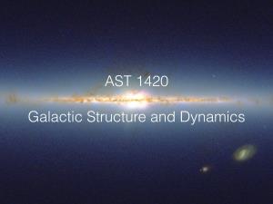 AST 1420 Galactic Structure and Dynamics