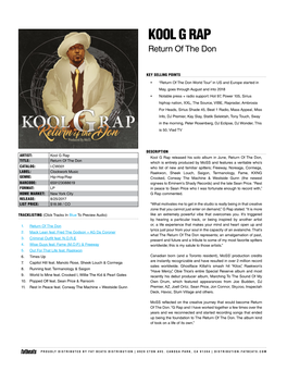 KOOL G RAP Return of the Don