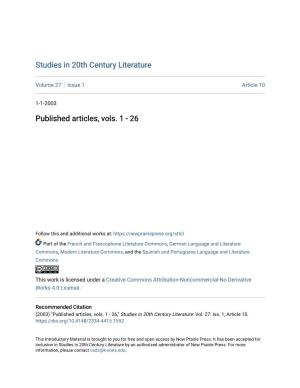 Published Articles, Vols. 1 - 26