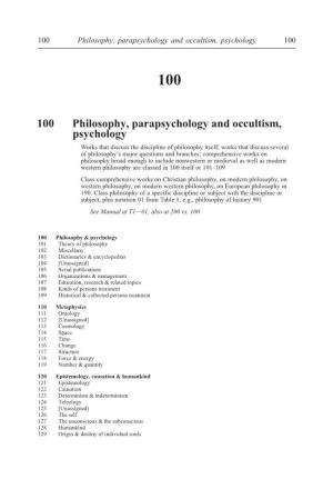 [100 *‡Philosophy, Parapsychology and Occultism, Psychology