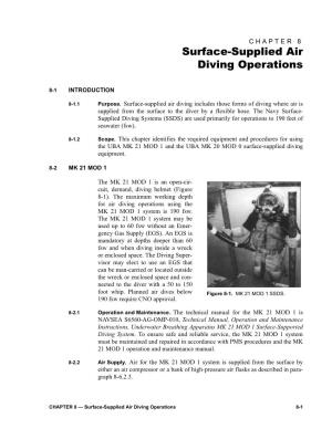 Surface Supplied Air Diving Operations
