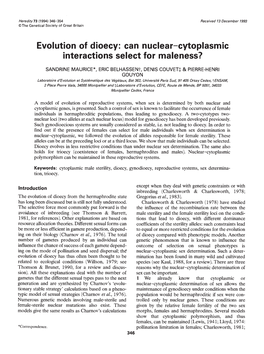 Can Nuclear—Cytoplasmic Interactions Select for Maleness?