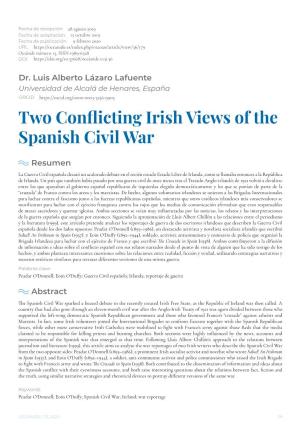 Two Conflicting Irish Views of the Spanish Civil War