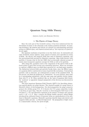Quantum Yang–Mills Theory