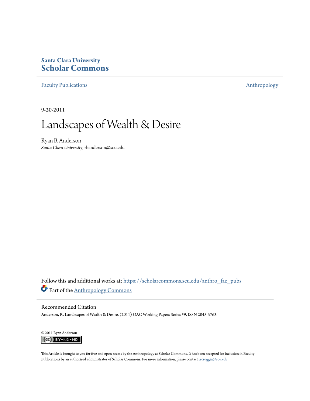 Landscapes of Wealth & Desire