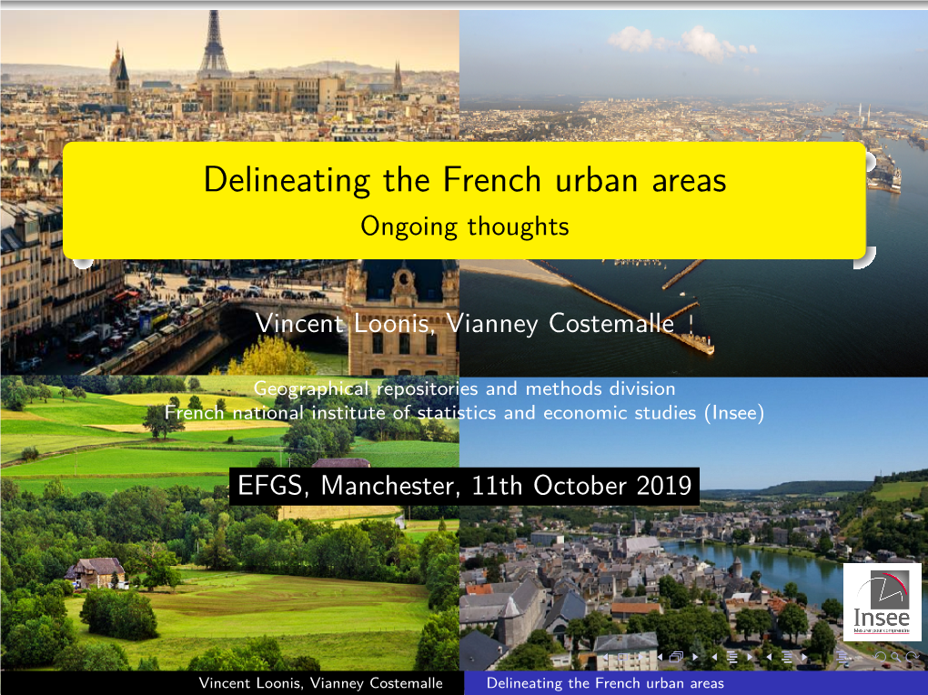 Delineating the French Urban Areas Ongoing Thoughts