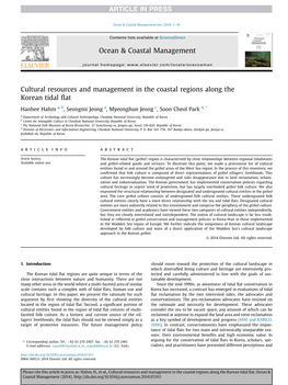 Cultural Resources and Management in the Coastal Regions Along the Korean Tidal ﬂat